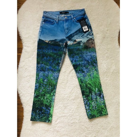 Hudson Pants - Hudson Jeans Barbara Mountain Blue Flow High-Rise Crop Straight Leg Jean Size 25